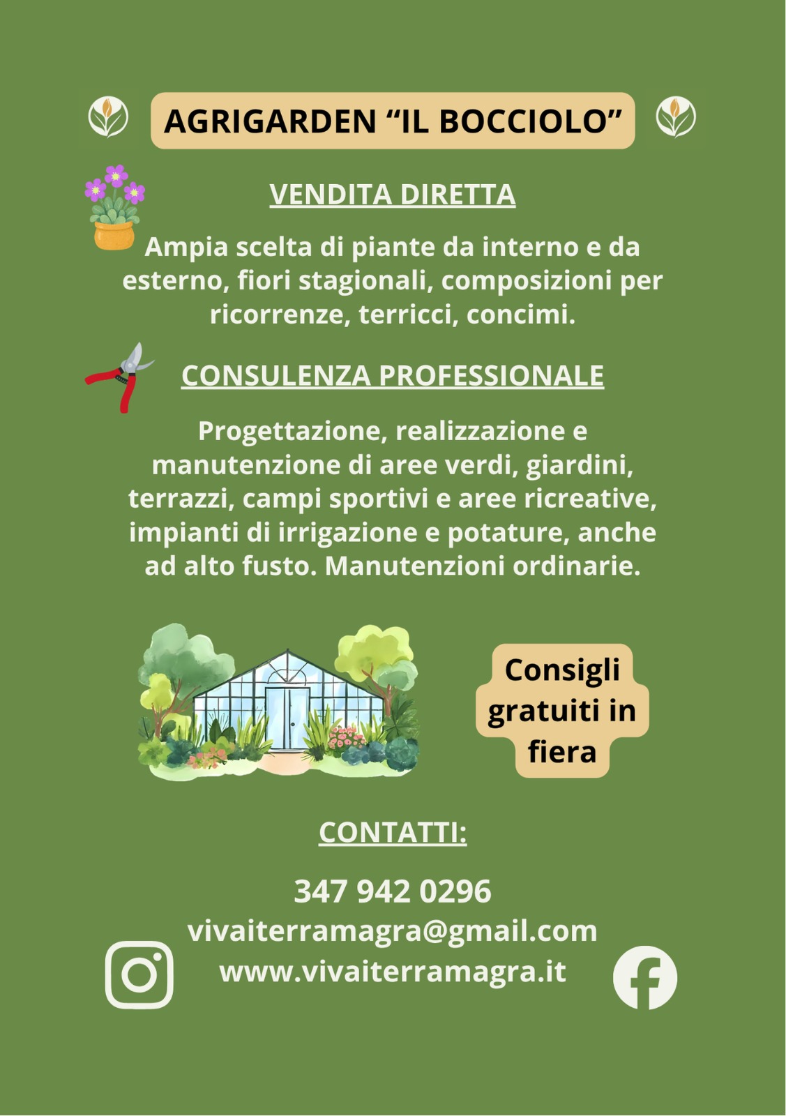 Il Bocciolo: vendita diretta di piante e fiori, consulenza professionale per il verde e consigli gratuiti in fiera